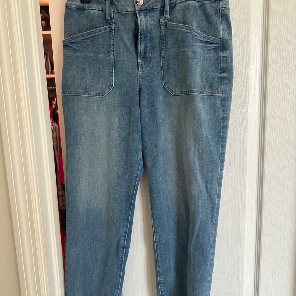 Express Light Blue Straight Leg Jeans
